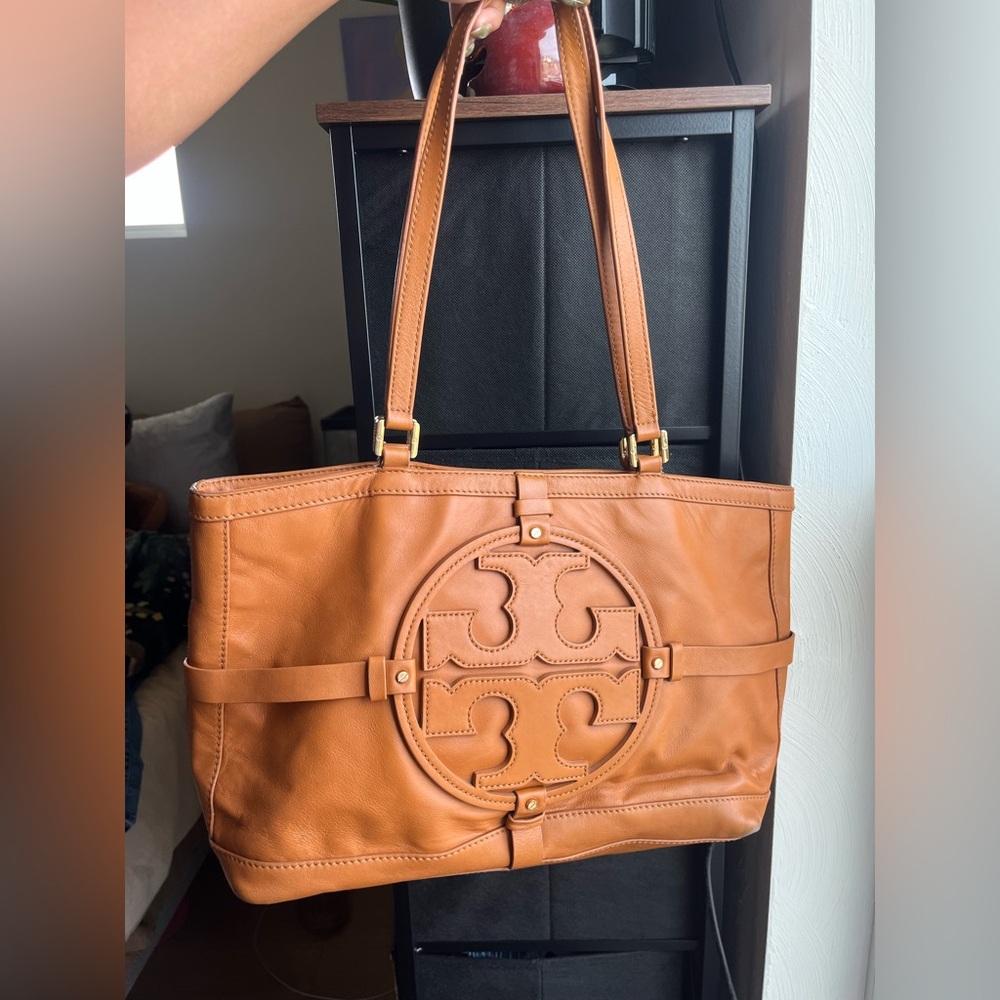 Tory Burch Holly East West Brown Leather Tote